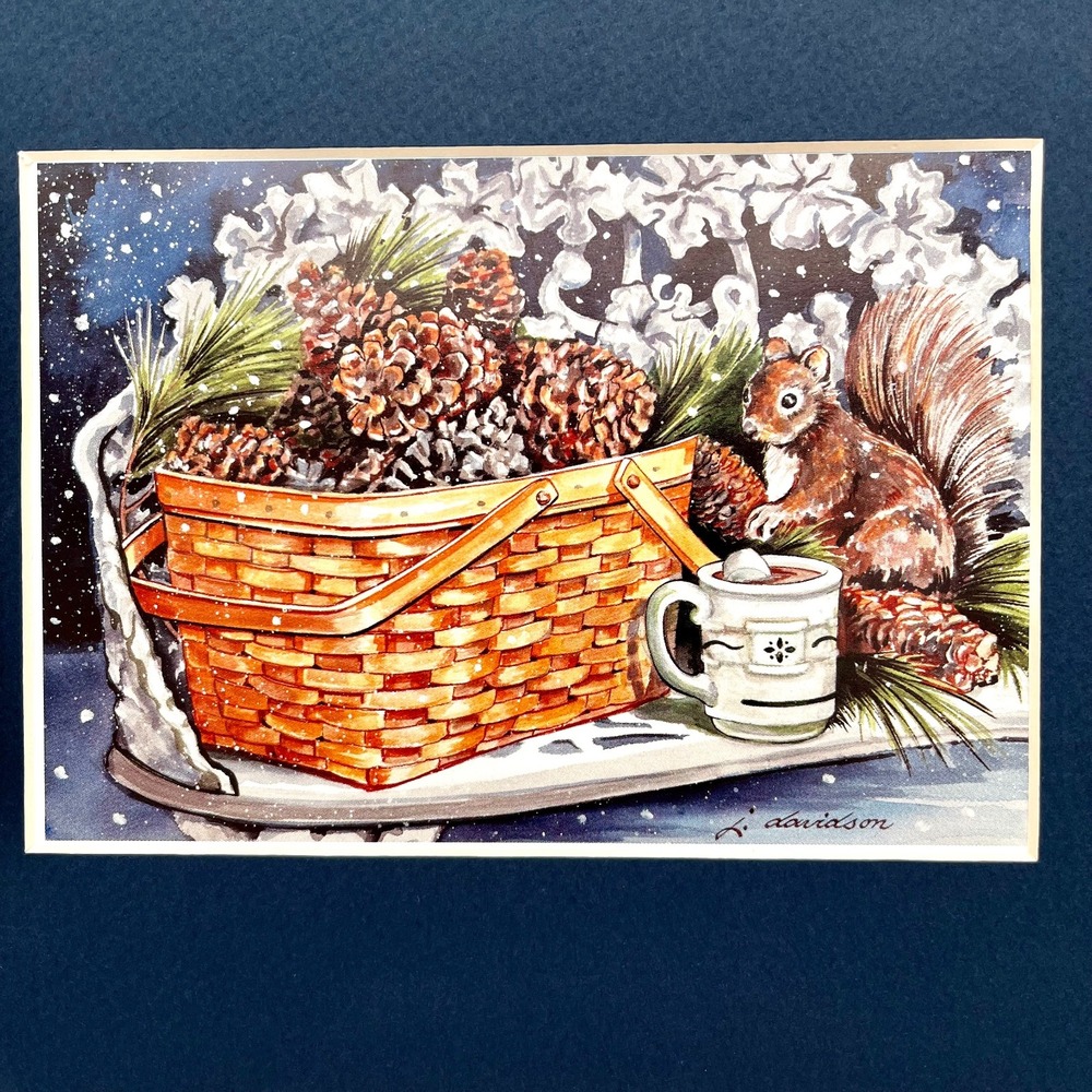 LONGABERGER Art Print "The Marshmallow Thief" Jerry Davidson Squirrel 10x8"